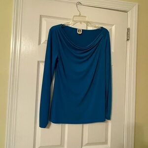 Anne Klein Vibrant Blue Long Sleeve Top-like new!